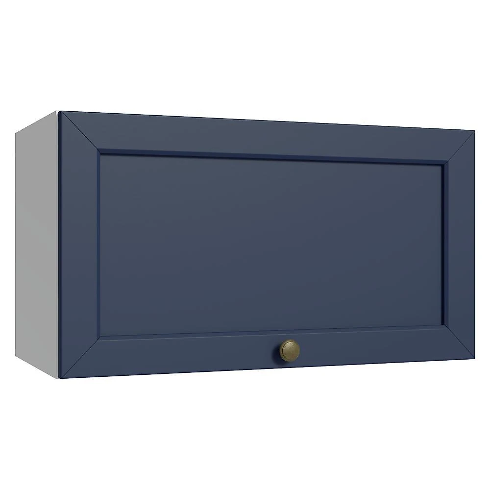 Armário aéreo 60 cm 1 porta basculante branco/azul vik madesa