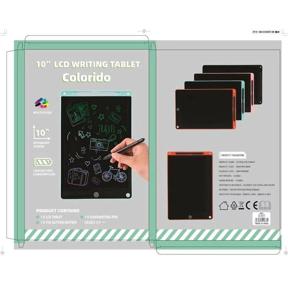 Lousa Mágica Infantil Tela LCD para Desenhar e Anotar Portátil Azul Preto Rosa OEM