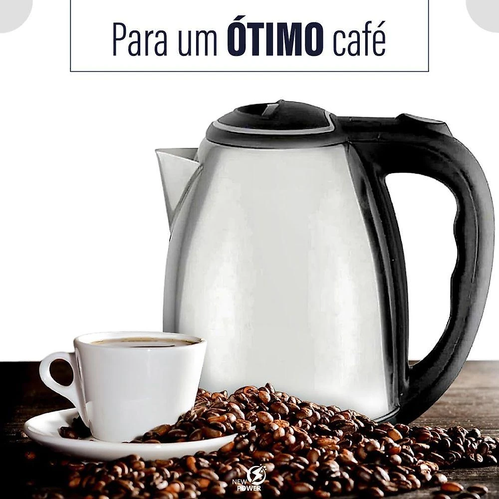 Chaleira Elétrica em Casa Tem 1,8L Inox 1100W Aço Inox com Desligamento Automático 110V