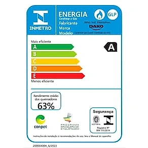 Cooktop a Gás 5 Bocas Dako Supreme com Queimador Tripla Chama Preto