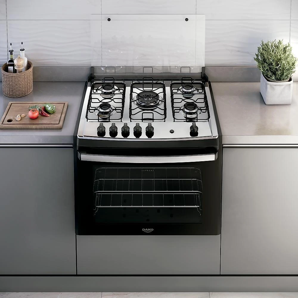 Fogão 5 Bocas Embutir Dako Supreme Mesa De Inox Bivolt