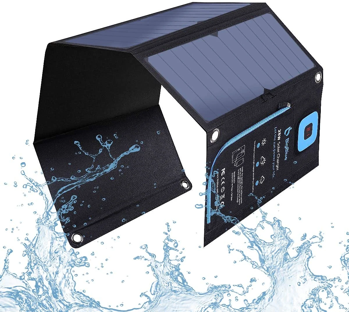 BigBlue Painel Solar Carregador Solar portátil c USB 5V 28W azul