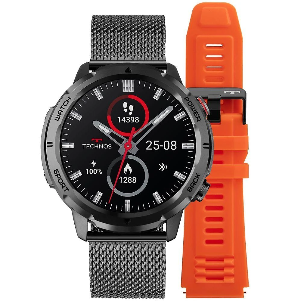 Smartwatch Technos Connect Sports Call Tela AMOLED 1.43 Monitoramento de Saúde Bateria 7 Dias Preto