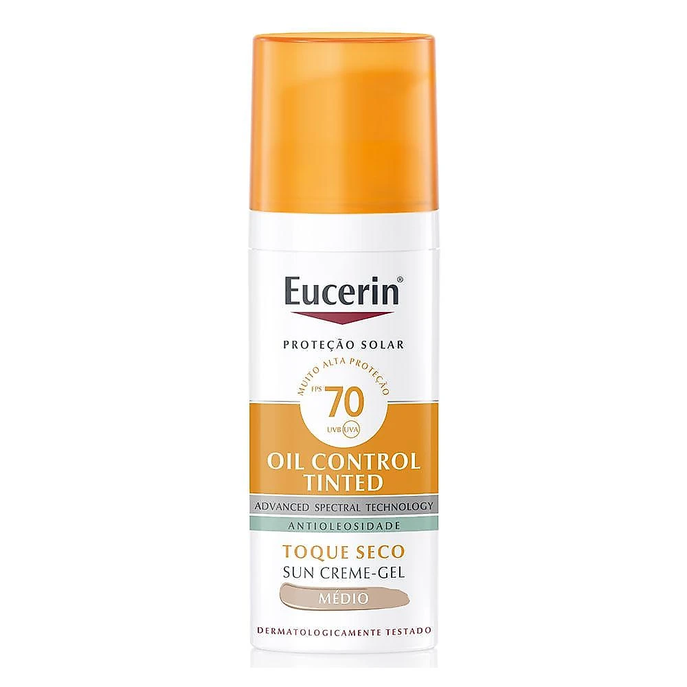 Eucerin sun oil control tinted médio fps70 creme facial