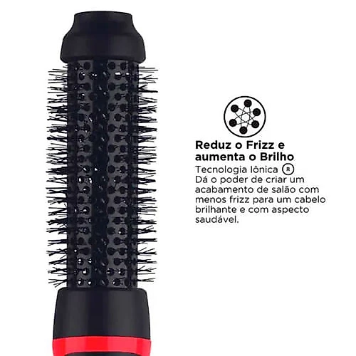 Escova Secadora Alisadora Root Booster Revlon Preto - 110V