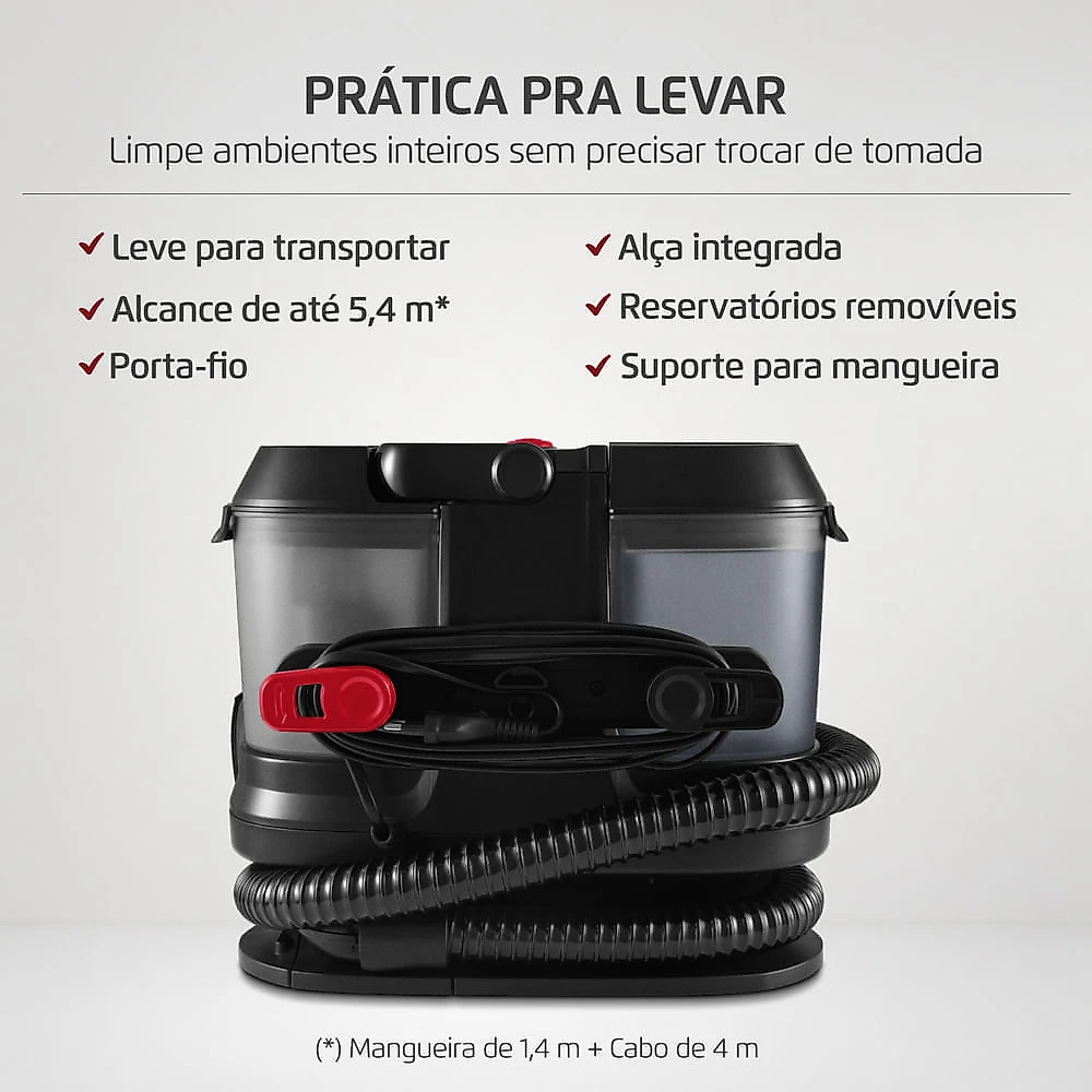 Extratora Portátil Deep Cleaner Mondial Preto 1600W - EXP-03-R 127V