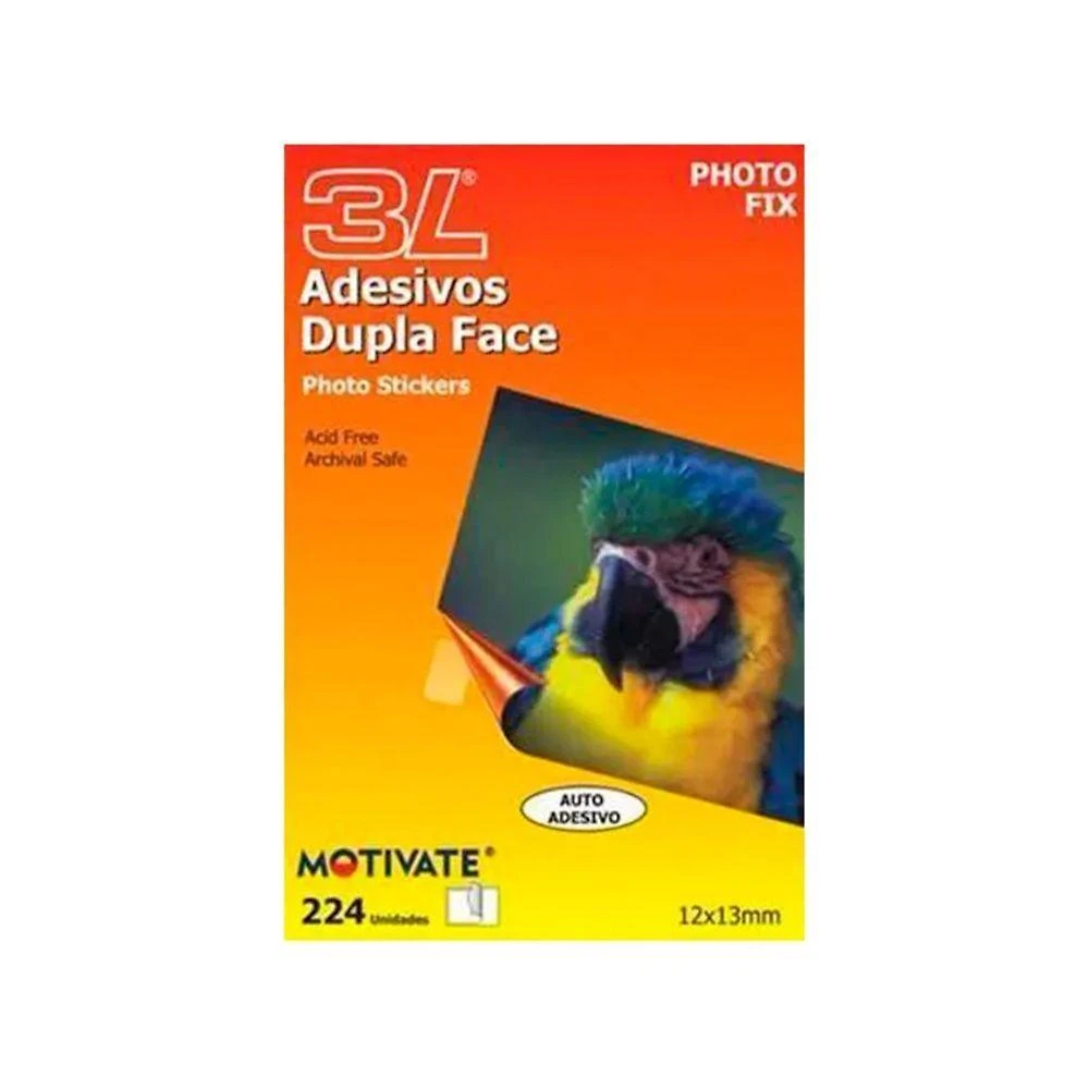Auto Adesivo Dupla Face Lassane Photo Fix 12x13mm Caixa com 20 Blisters de 504 Unidades