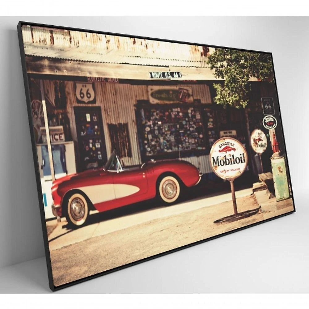 Quadro Carro Clássico Vermelho Medidas 60x40 Cm Impressão Adesivo Fotográfico
