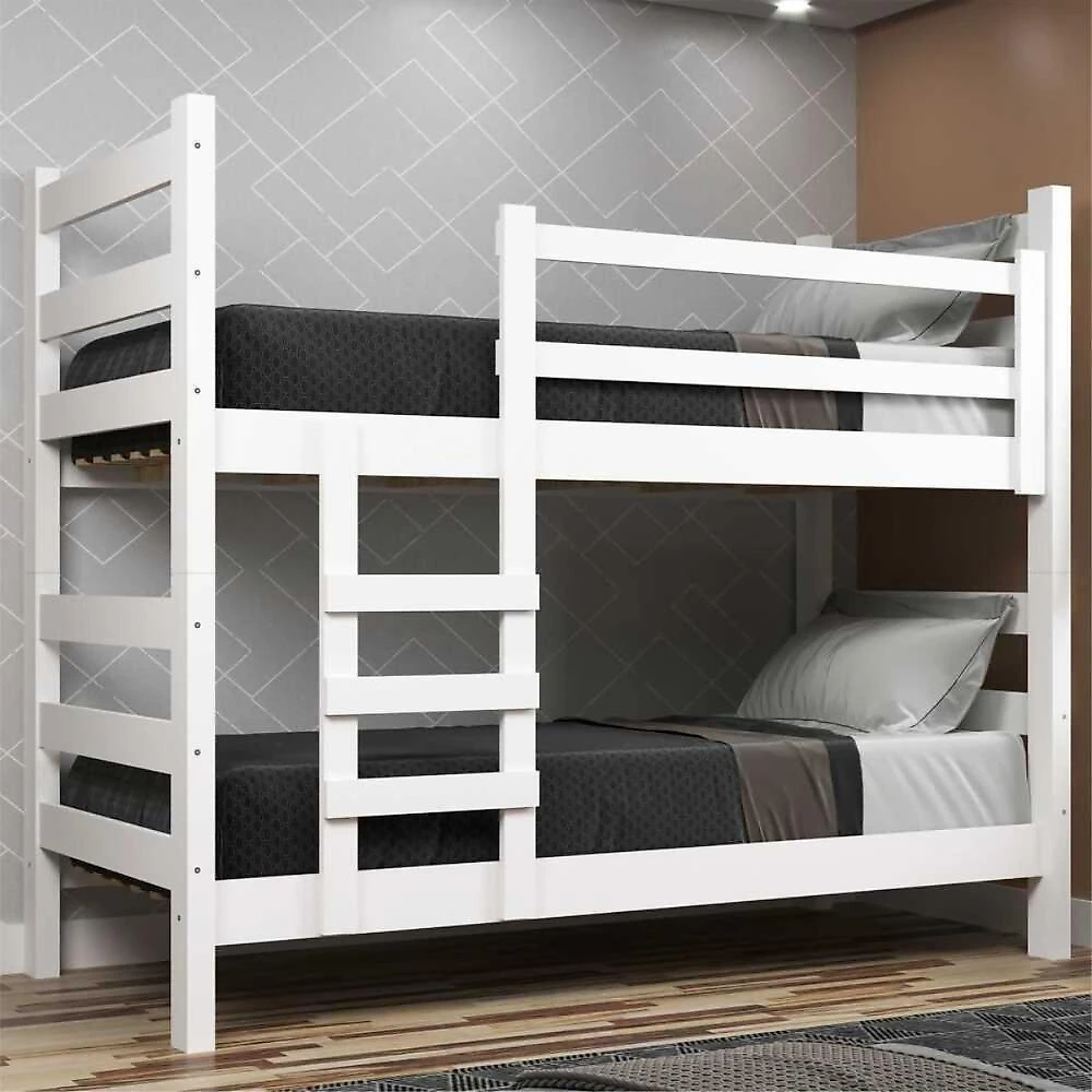Miniatura Beliche Madeira Maciça - vira 2 Camas - para Colchão 78/88 x 188cm Dubai Multimóveis VCR4137 Branco