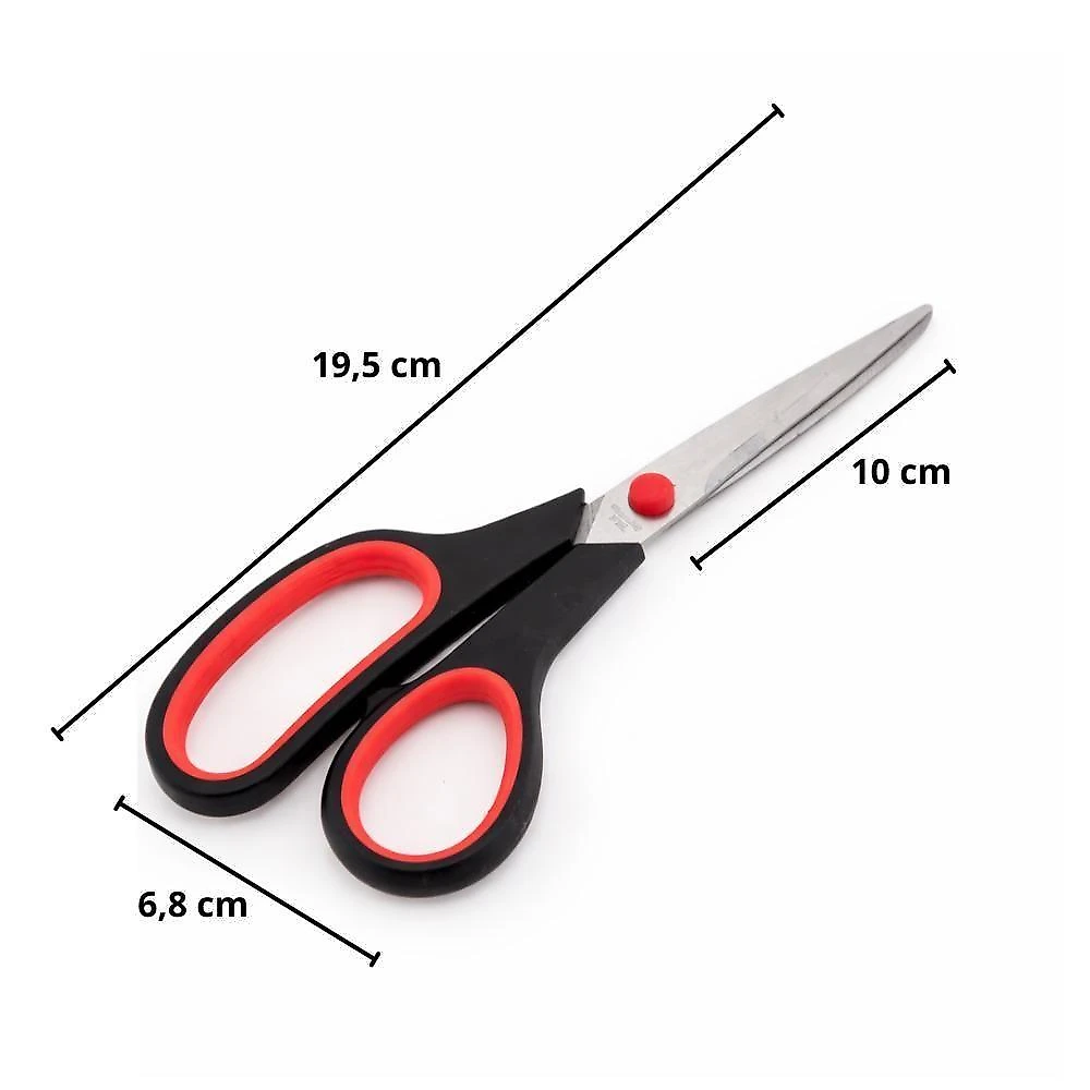 Kit de Tesouras Multiuso Utibom Aço Inoxidável Cabo Ergonômico 3 Unidades Pequena Média e Grande