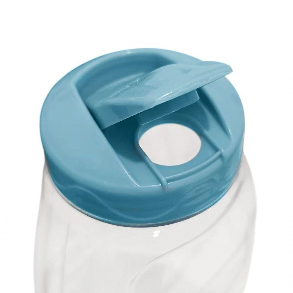Kit 3 Garrafas Jarra para Bebidas Plástico Formatos Diferentes Azul