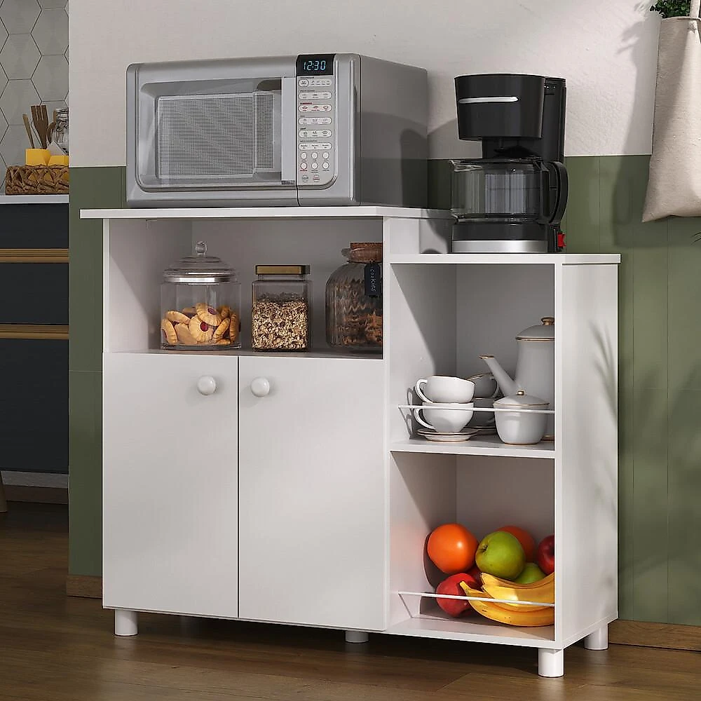Miniatura Balcão Multimóveis para Forno e Microondas Branco REF.2358 Branco Premium