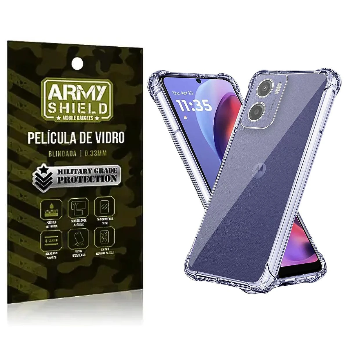 Miniatura Capa Capinha Moto G35 + Película De Vídro 3D Blindada