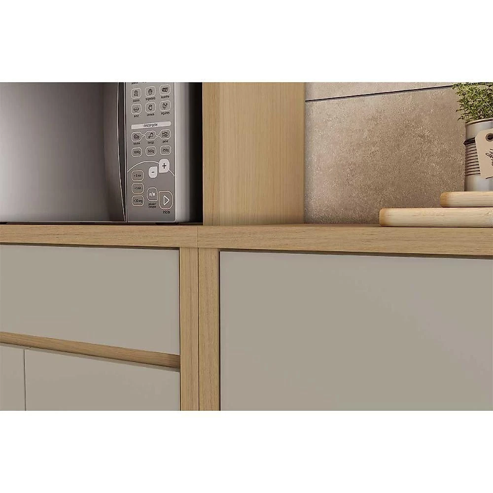 Cozinha Modulada Nesher Condessa Condessa 6 Peças (3aéreos+2balcões+1paneleiro) C6p93 Carvalho-cinza - Nesher