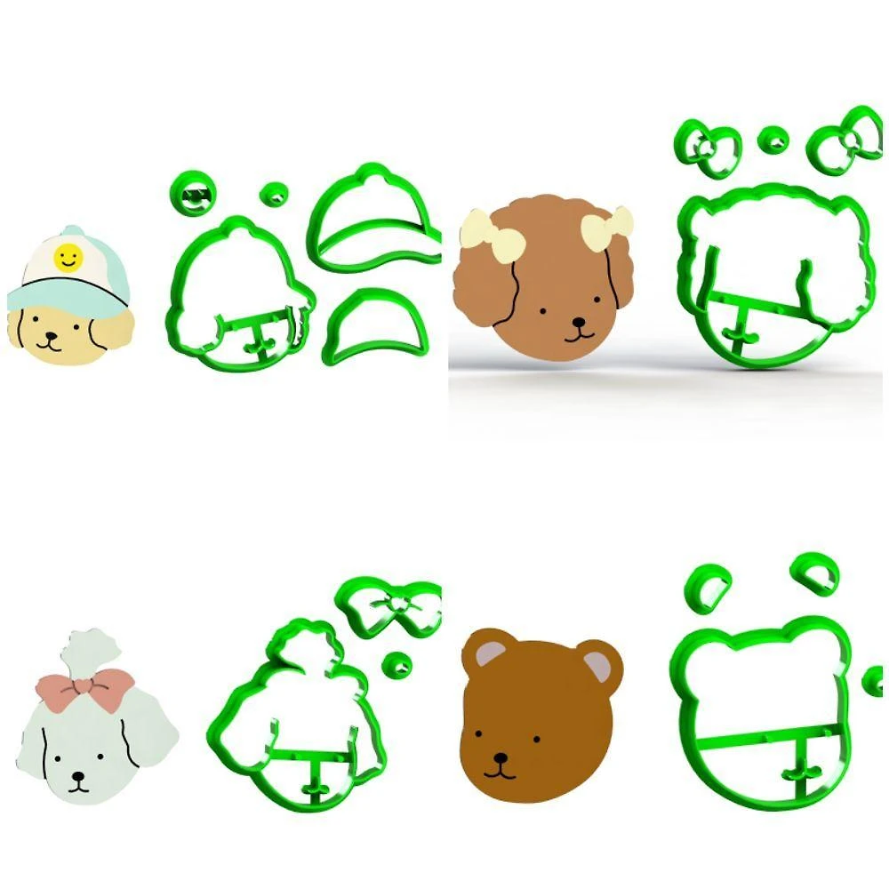 Cortador Bobbie Goods Plástico PLA 5CM Transparente Kit 4 Personagens HB Formas