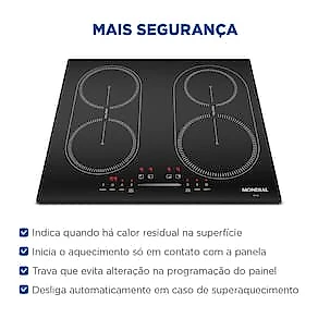 Cooktop de Indução Mondial CTI-03 4 Bocas com Full Zone e Função Turbo 220V