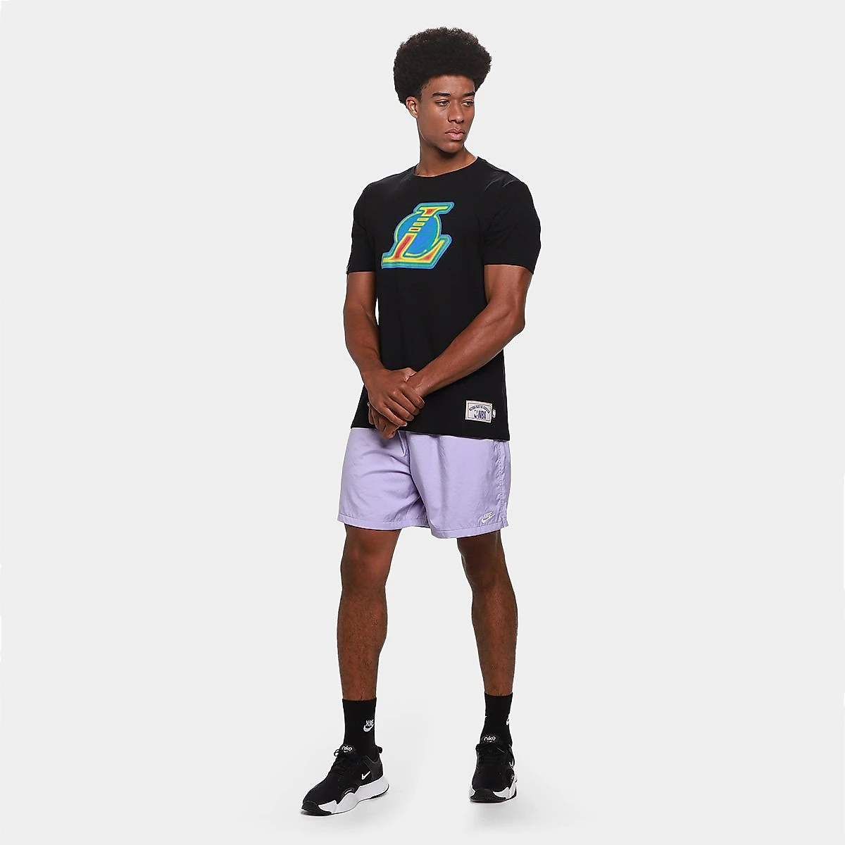 Camiseta NBA Los Angeles Lakers Mitchell & Ness Masculina Preto - G