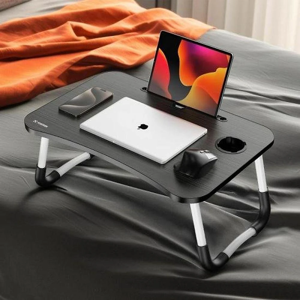 Mesa Dobrável de Colo para Notebook Lapdesk com Design Portátil e Ergonômico Preta Fortrek