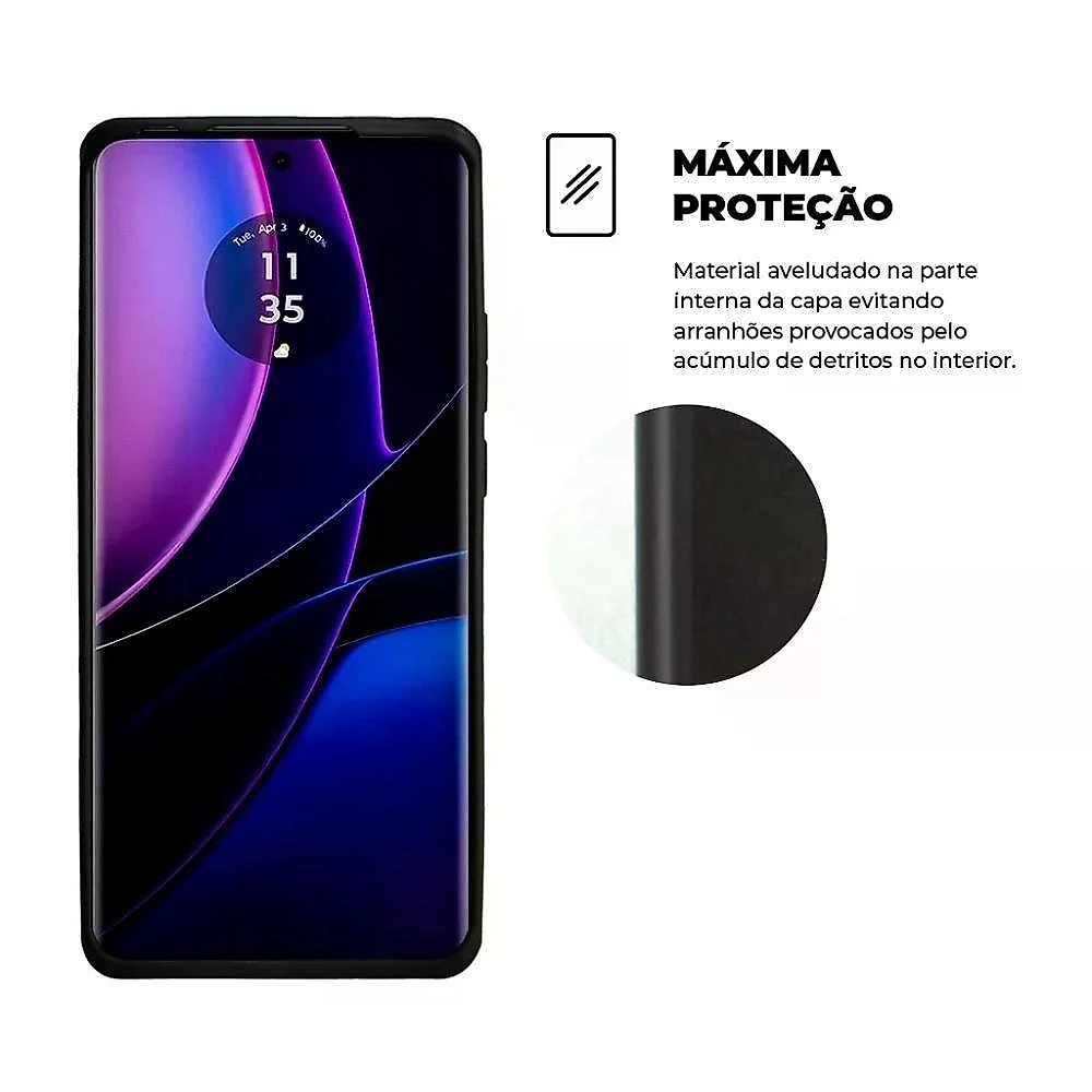 Kit Capa para Celular Gshield Silicon Veloz com Película Hydrogel HD para Motorola Moto Edge 40 1