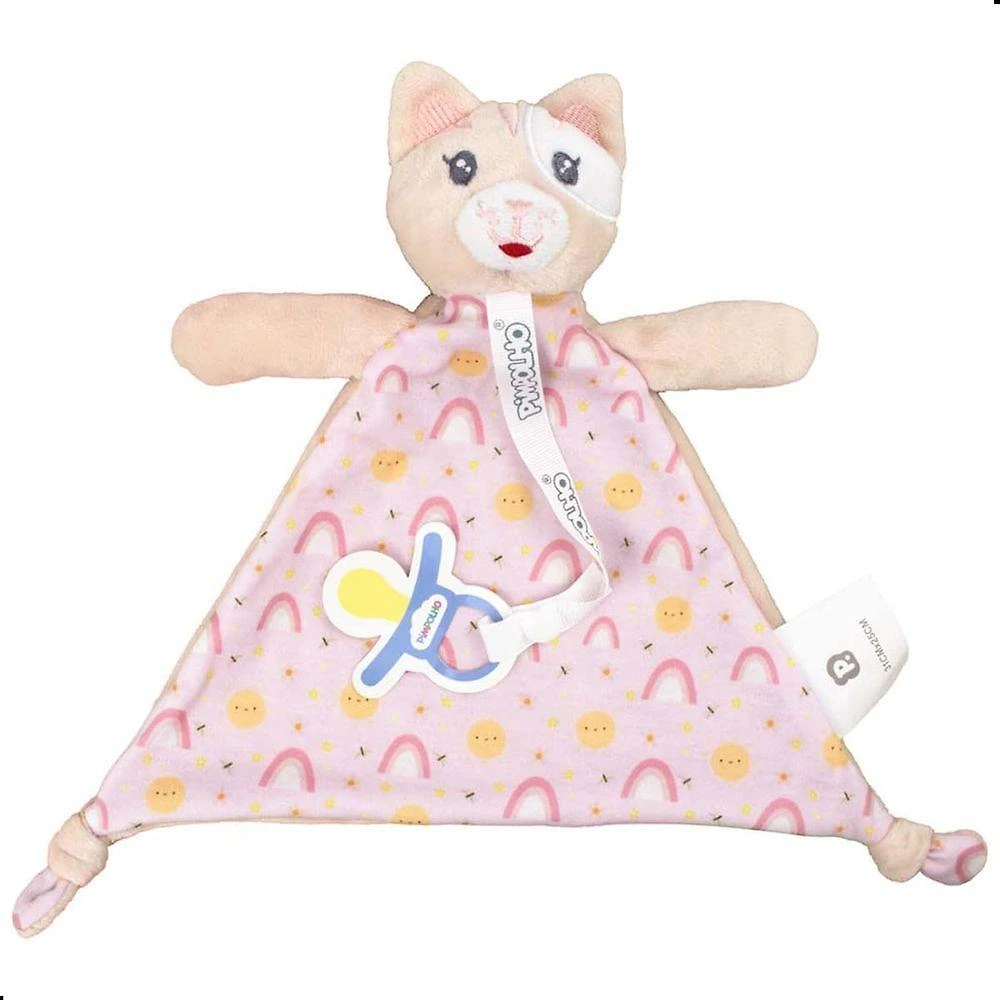 Naninha com Prendedor de Chupeta Gata Conforto com Bichinho Rosa Lavavel em Maquina Pimpolho