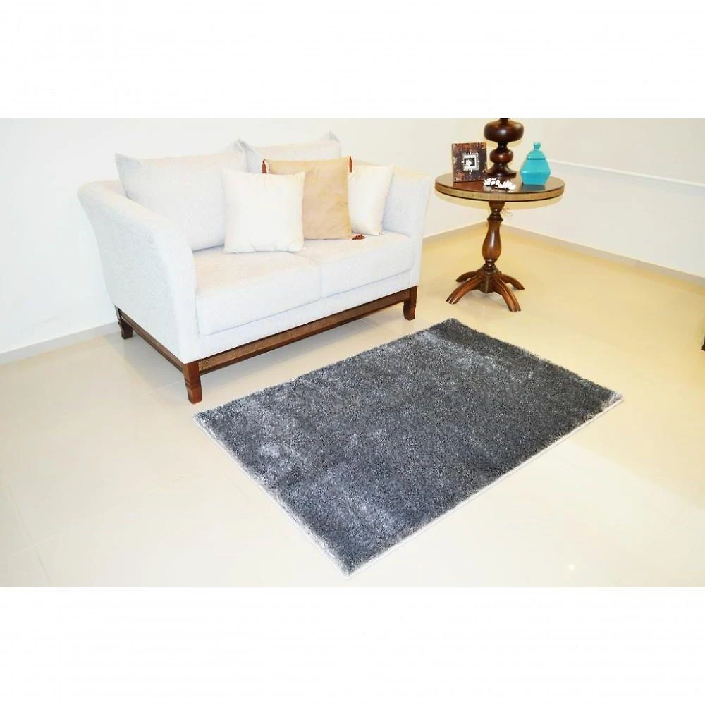Passadeira Life Confort Shaggy 50mm Black & White 066x120 Cm
