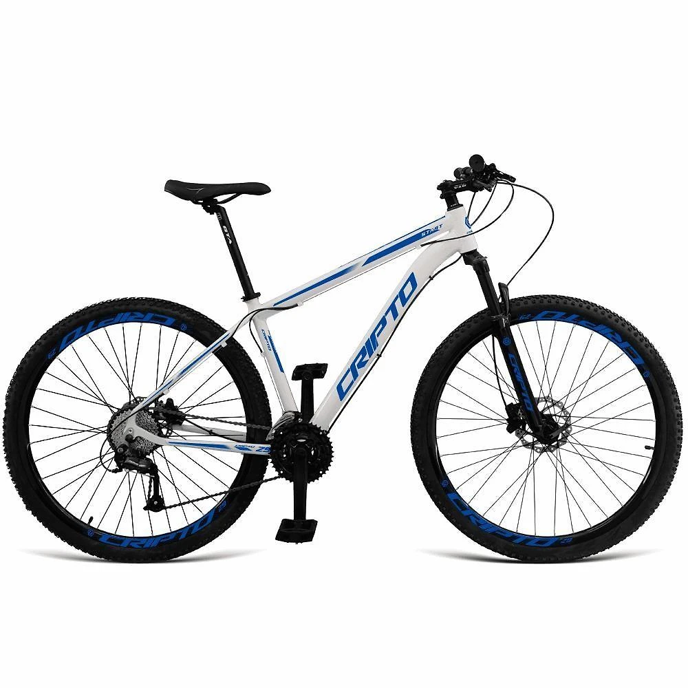 Bicicleta Aro 29 Cripto 24 Marchas Shimano Freios Hidraulica - Branco-azul - 19" Branco-azul
