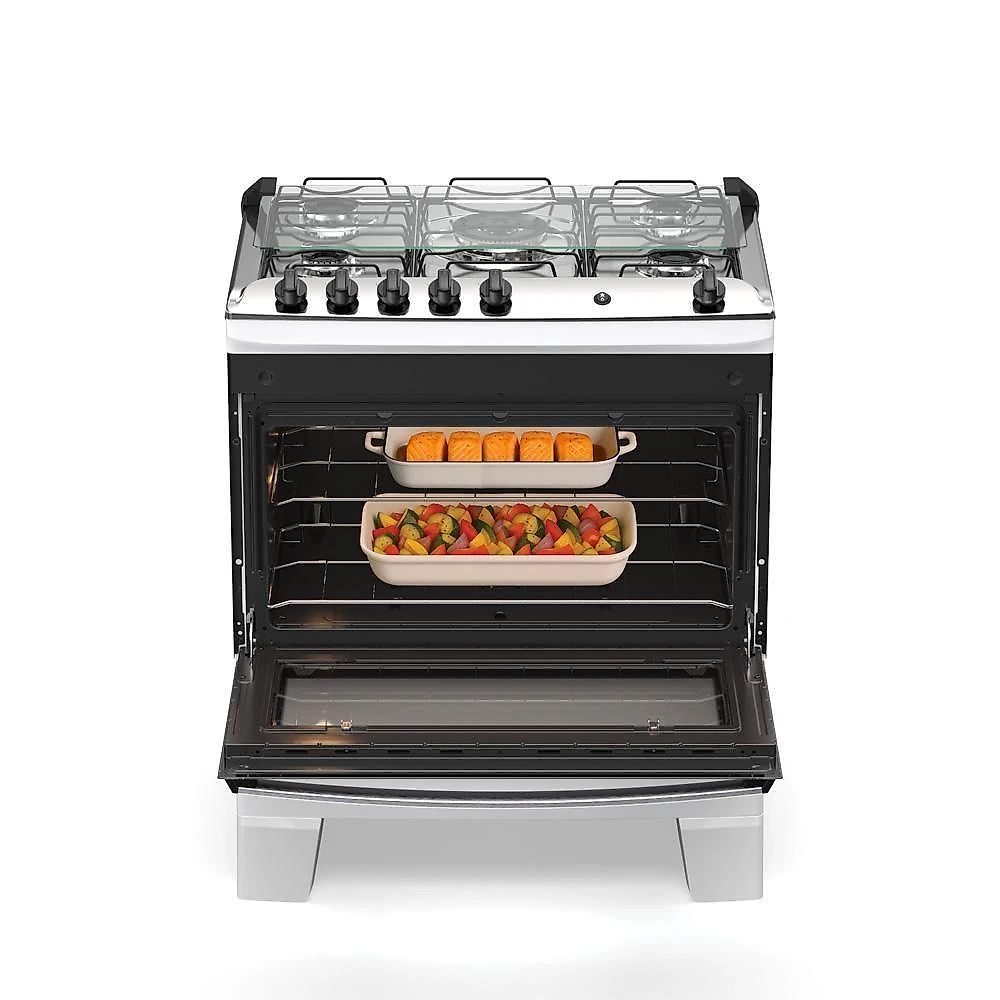 Fogão de Piso 5 Bocas a Gás Atlas Agile Up Mesa Inox Branco Bivolt