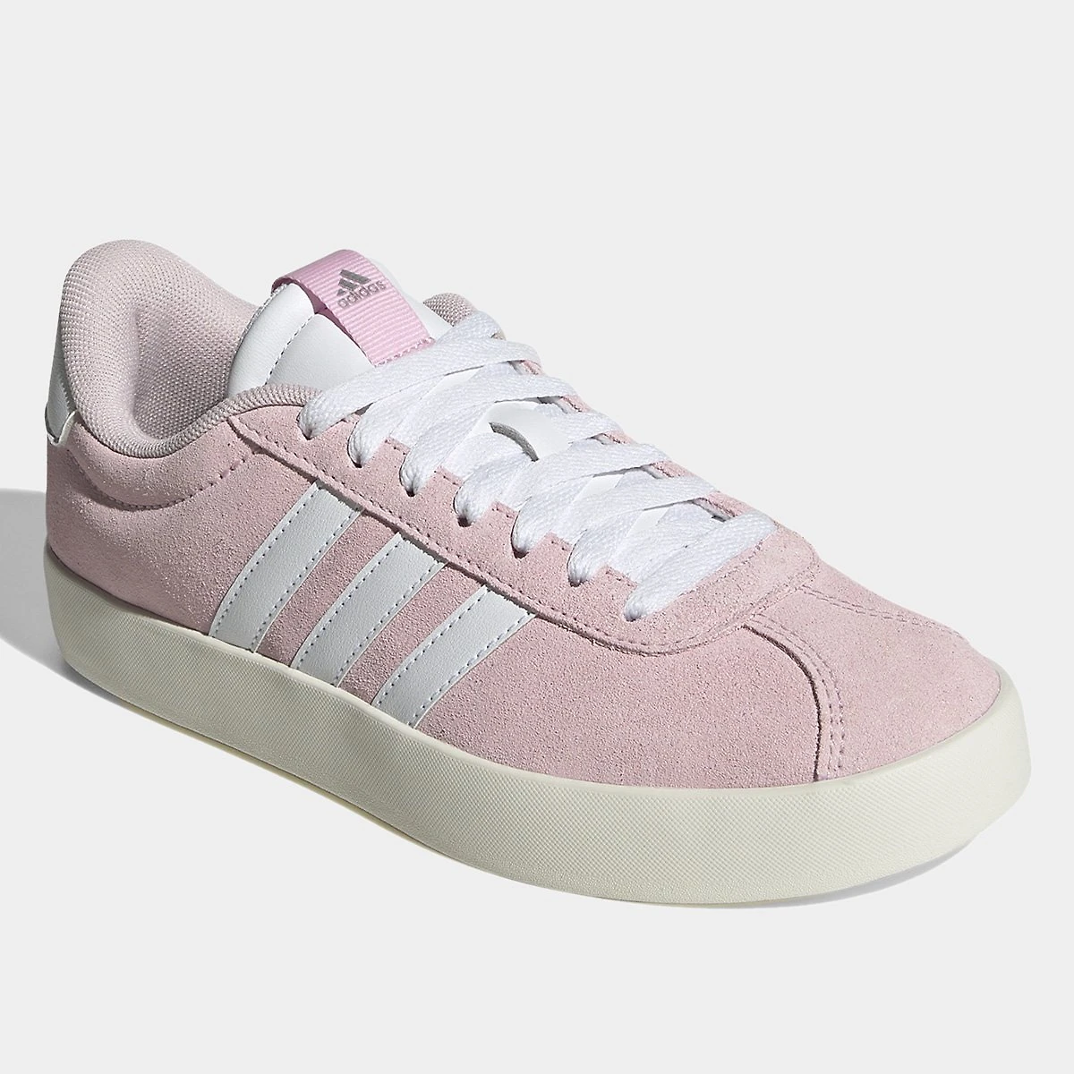 Miniatura Tênis Couro Adidas Vl Court 3 0 Feminino Rosa+Branco - 34