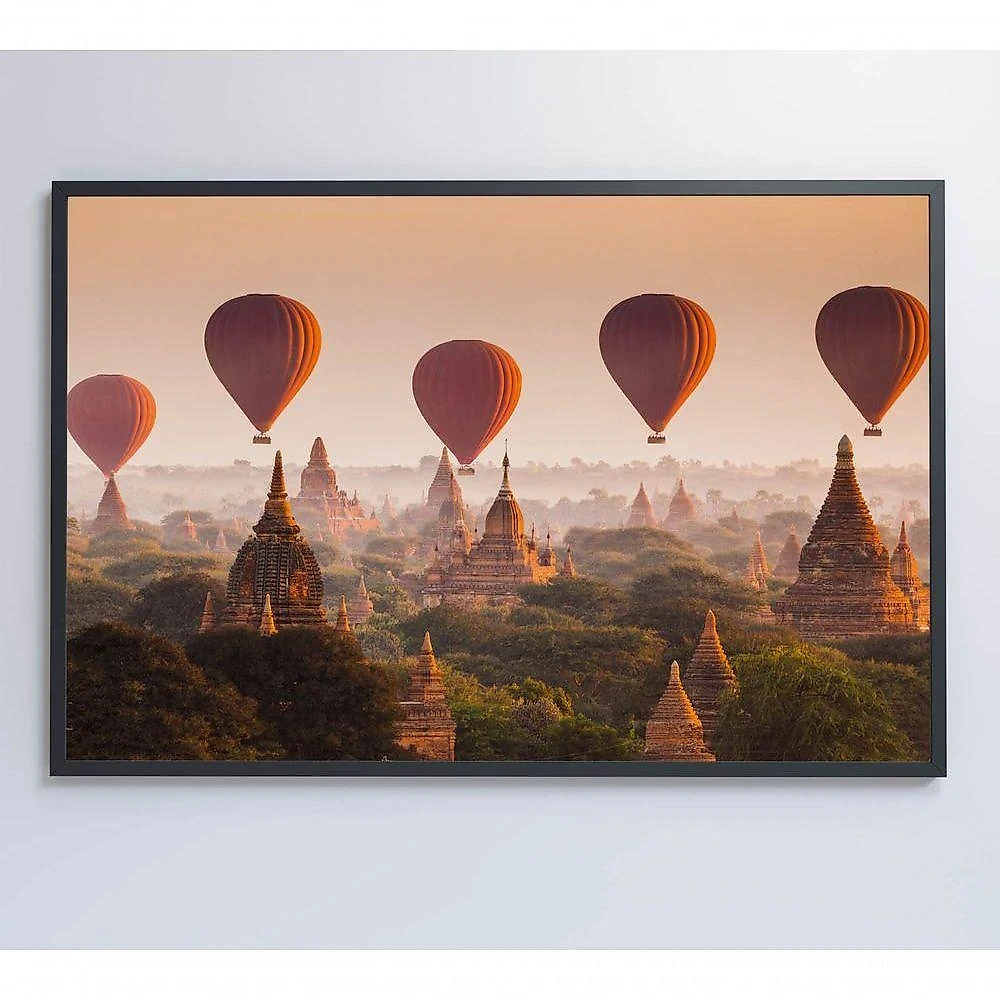 Quadro Balões Sobre Bagan Mianmar Medidas 40x60 Cm Impressão Adesivo Fotográfico