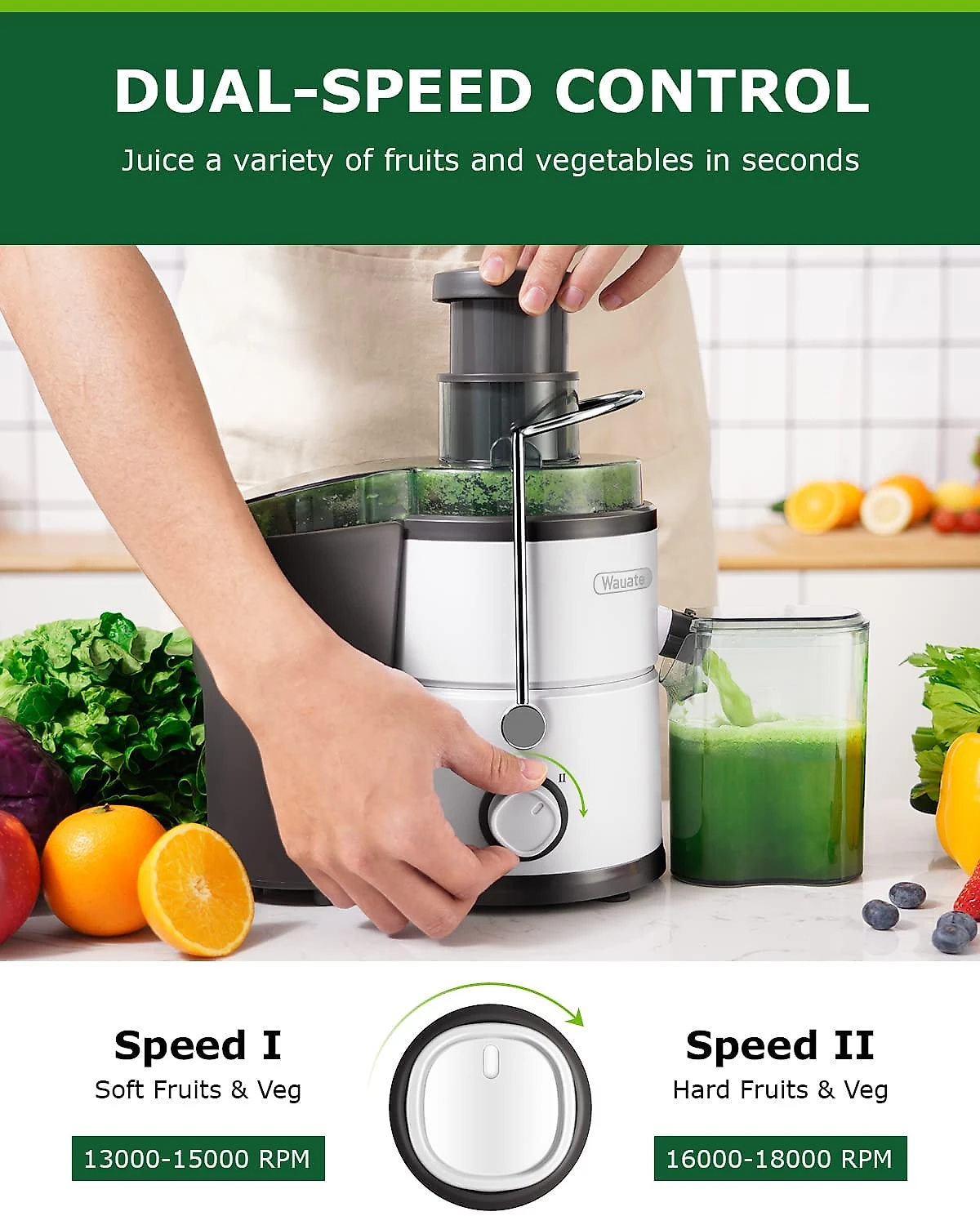 GDOR Centrífuga de Frutas com 2 Velocidades Aço Inox 1 10V800W Prata