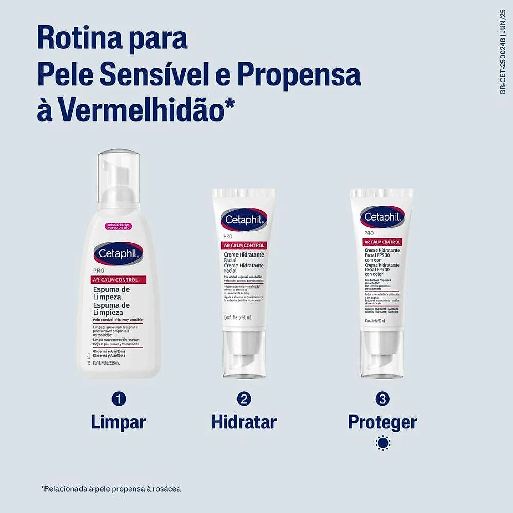 Espuma de limpeza facial cetaphil pro ar calm control 236ml