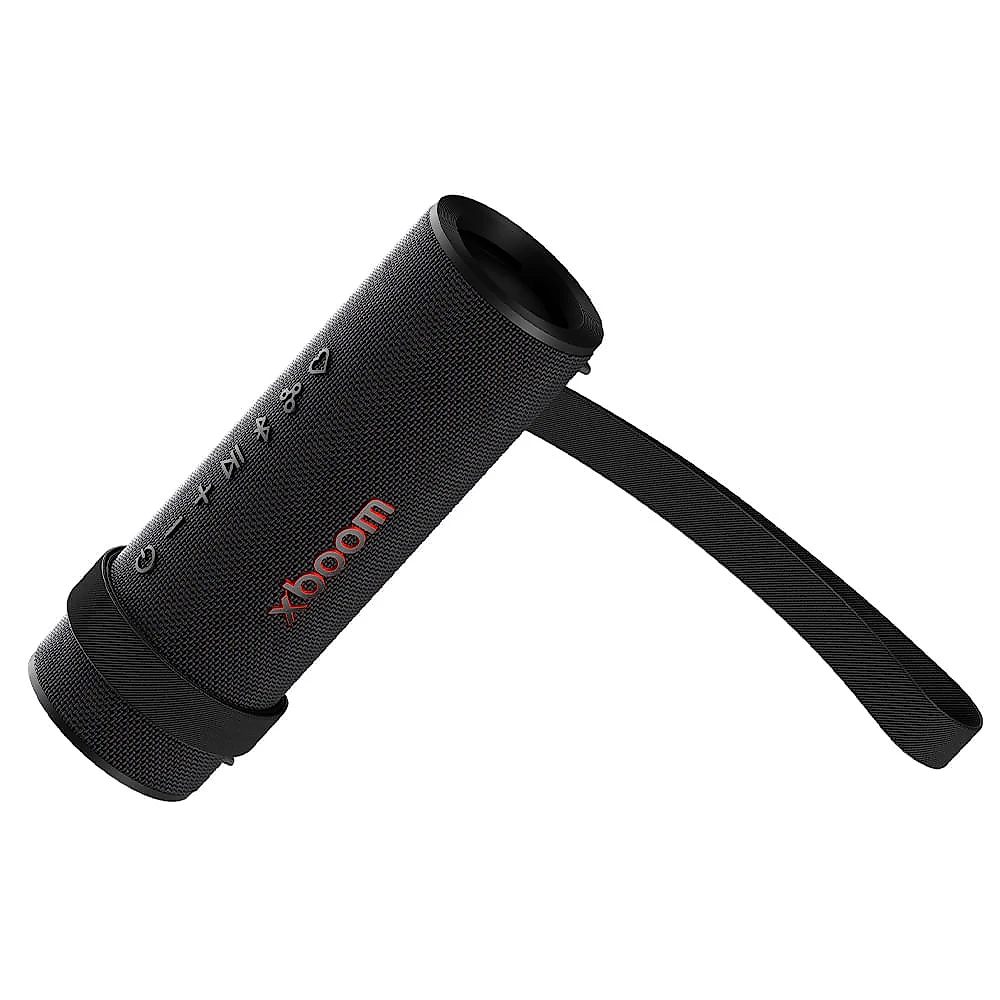 Caixa de Som LG XBOOM Grab, Recarregável, IP67, até 20h de Reprodução, Luzes Multicolor e Resistência Militar Bivolt