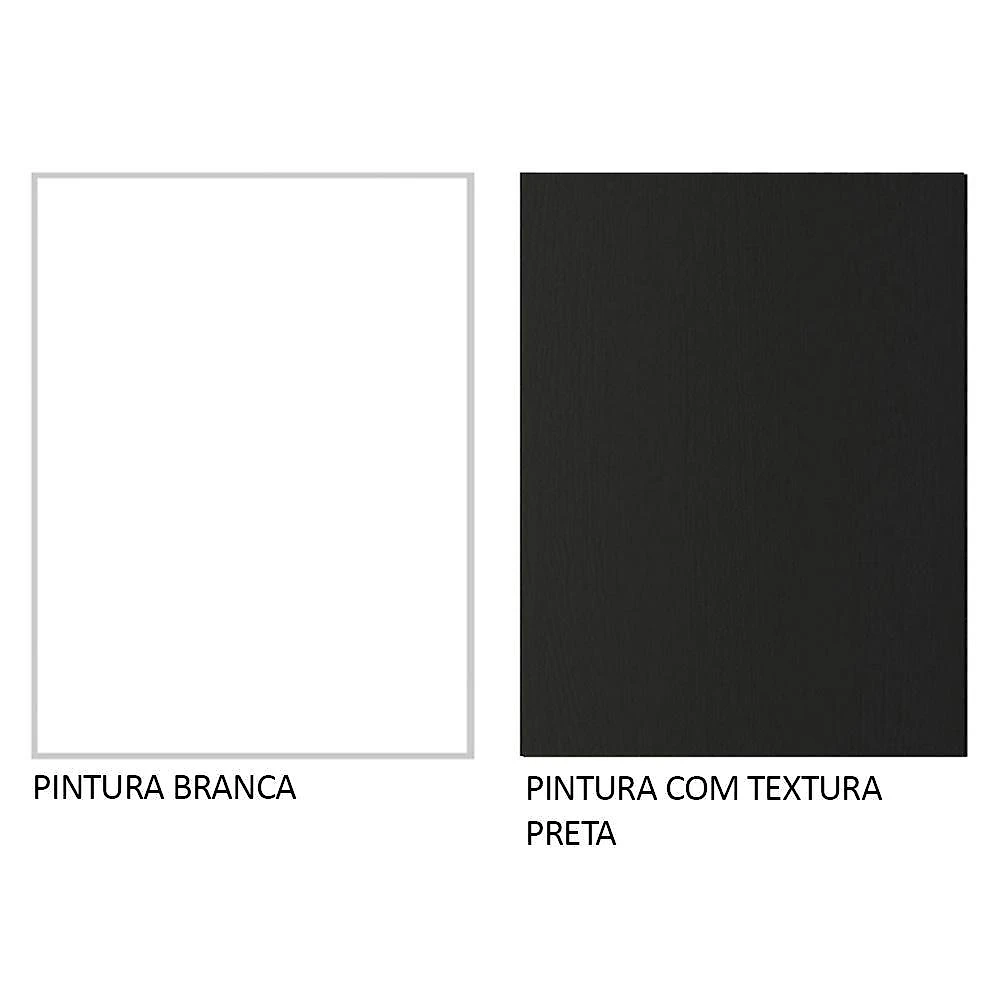 Kit com balcão e armário aéreo multiuso 120cm branco/preto agata madesa