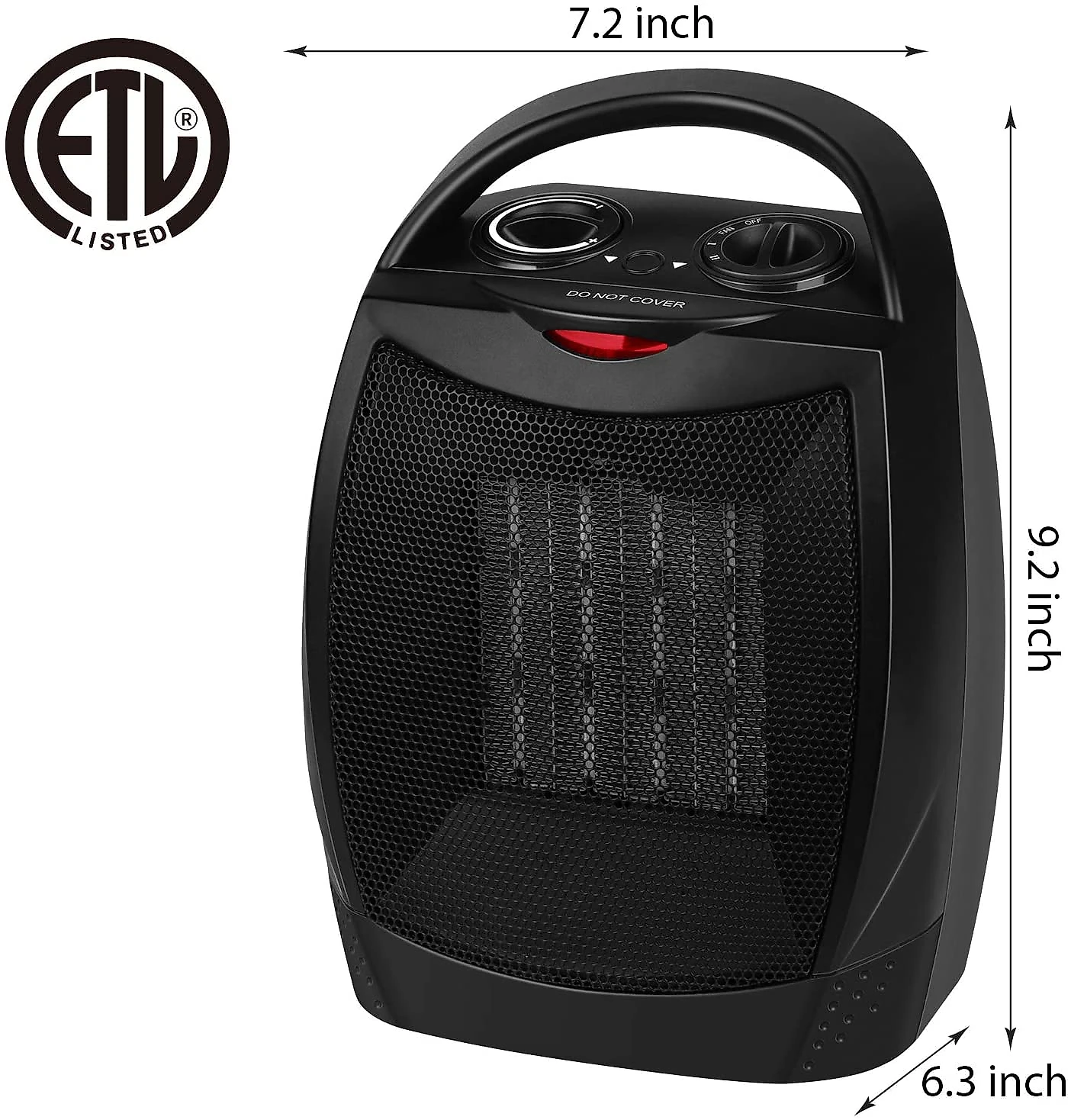 GiveBest SH01 Aquecedor Elétrico Portátil Silencioso e com A quecimento Rápido 110V7501500W Preto