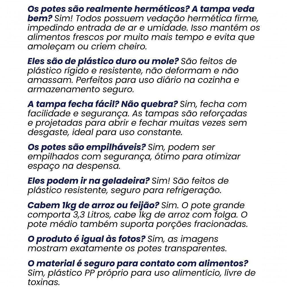 Conjunto 5 Potes Herméticos Translúcido com Cesto Escorredor Bpa Free Top Rio Comercial