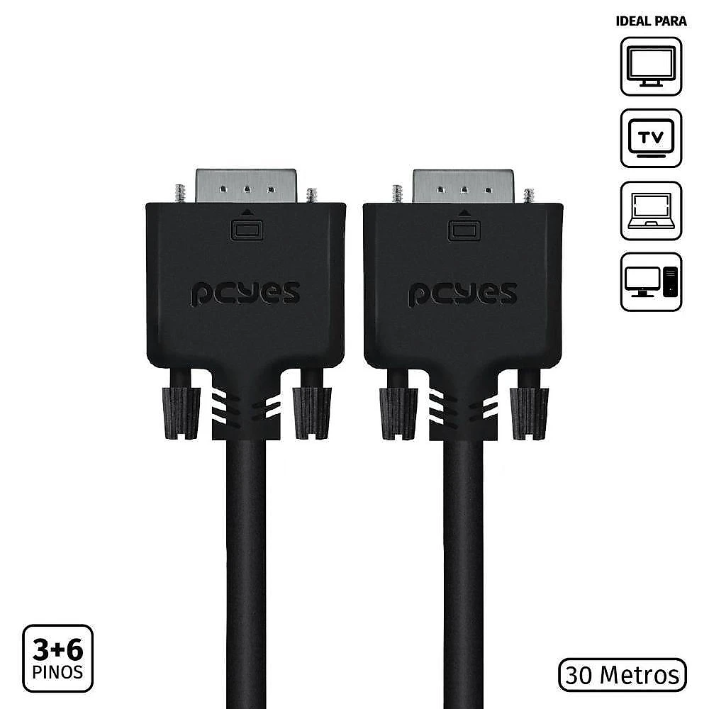 Cabo Vga 3+6 15 Pinos Macho 30m Pvm36-30