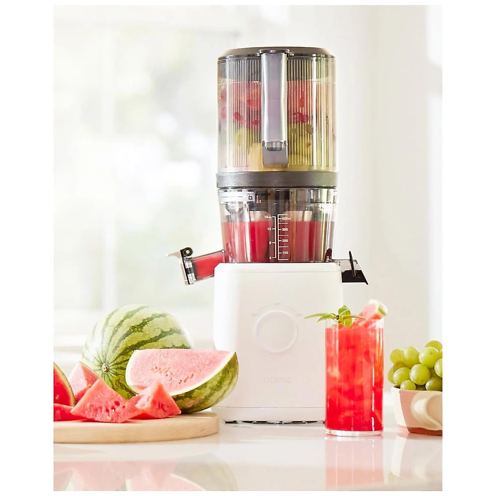 Espremedor de Frutas Nama J2 Automático com Sistema de Extração a Frio, Tubo Amplo para Frutas Inteiras - Menos Desperdício