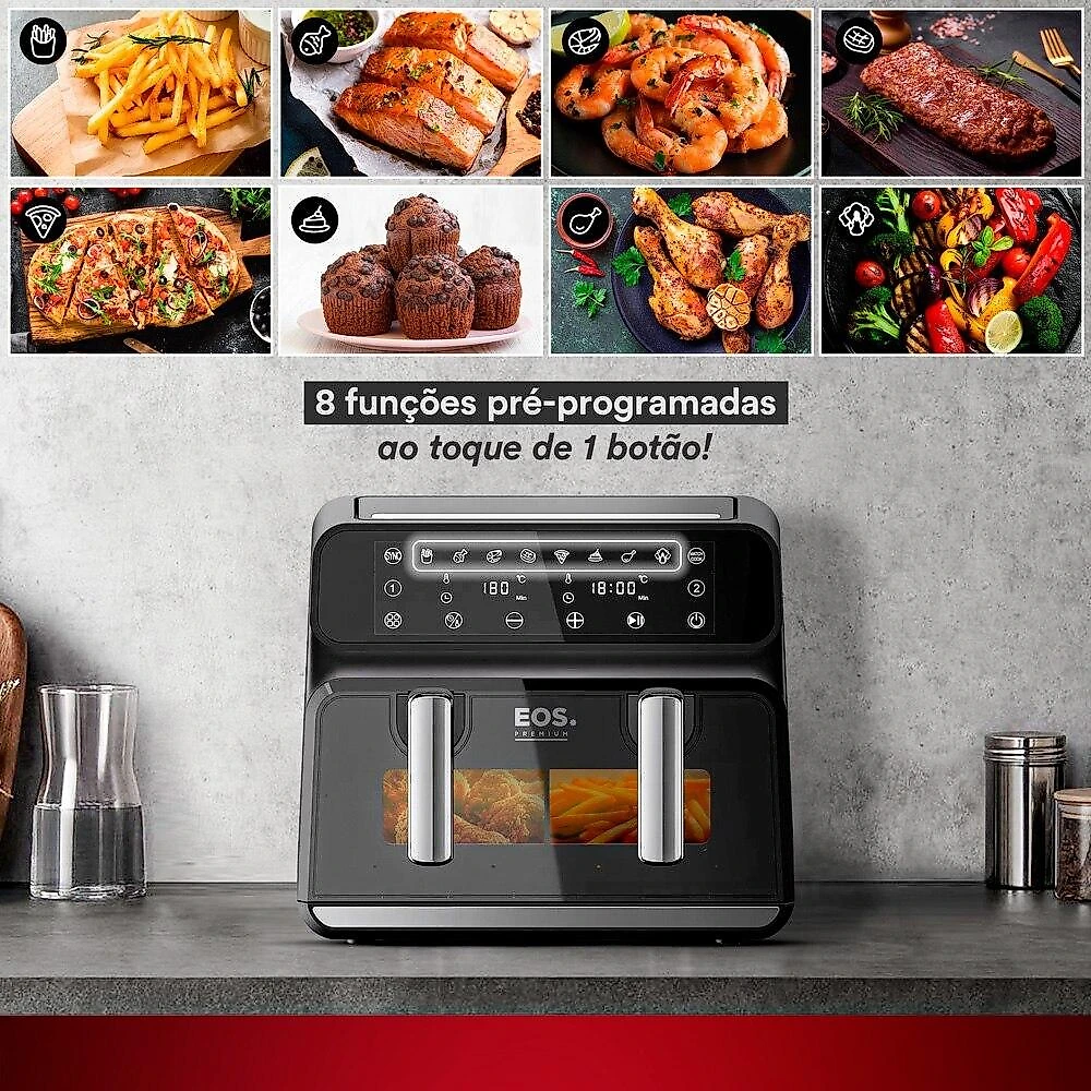 Fritadeira Air Fryer EOS 9 Litros Digital Dual Zone 110V