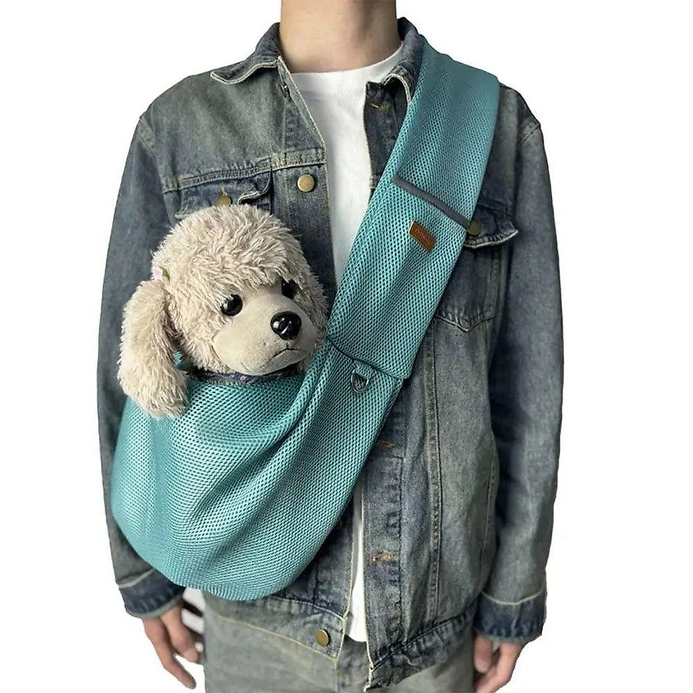 Bolsa de Transporte Pet AB Mídia BSL3907 Cães e Gatos Malha Respirável Azul