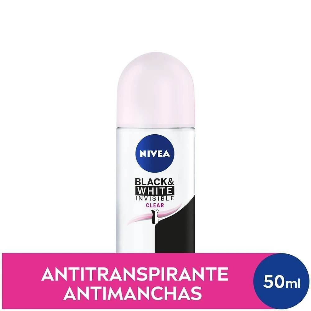 Desodorante Antitranspirante Roll On Nivea Invisible Black White Clear 50ml