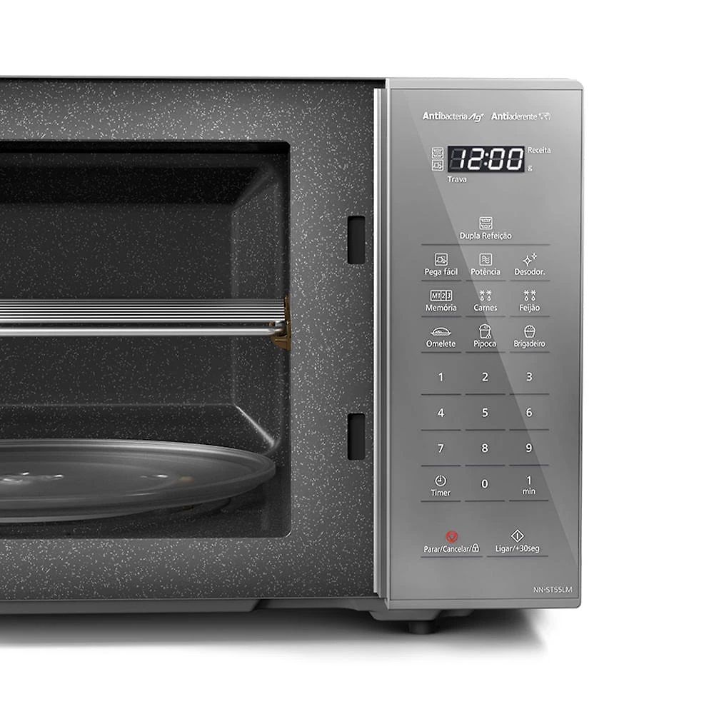 Microondas Panasonic Dupla Refeição 27L Prata - ST55LMRU 110v