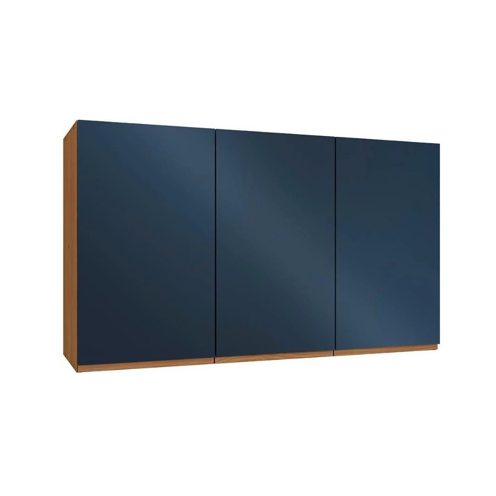 Armário De Cozinha Modulado Ciela R646 C/ 3 Portas 120cm Canela/azul Profundo - Kappesberg