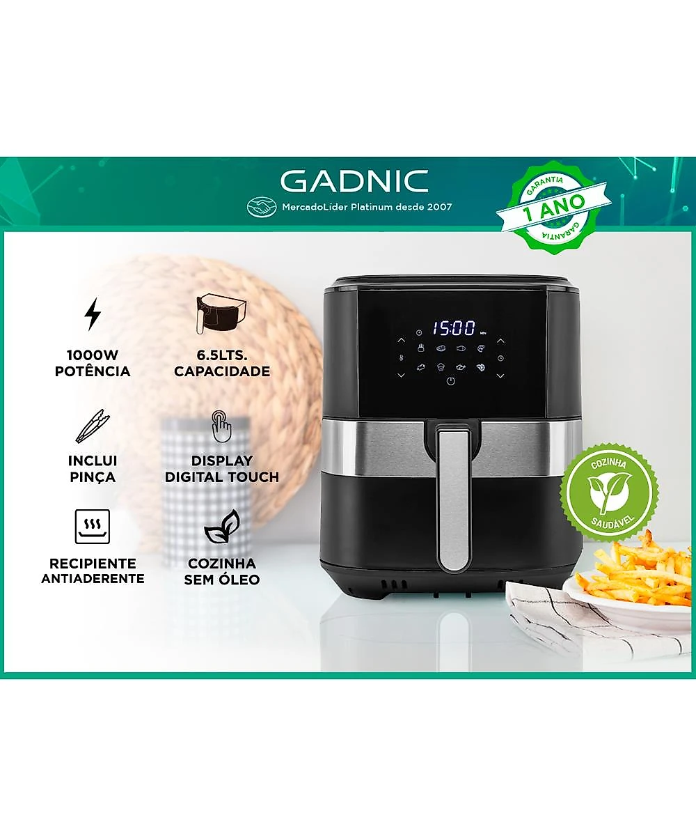 Fritadeira Airfryer Family Digital Gadnic 6.5 Litros