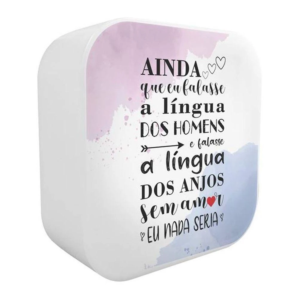 Luminária Box a Língua dos Anjos com Luz Difusa para Decoração Bivolt 23CM