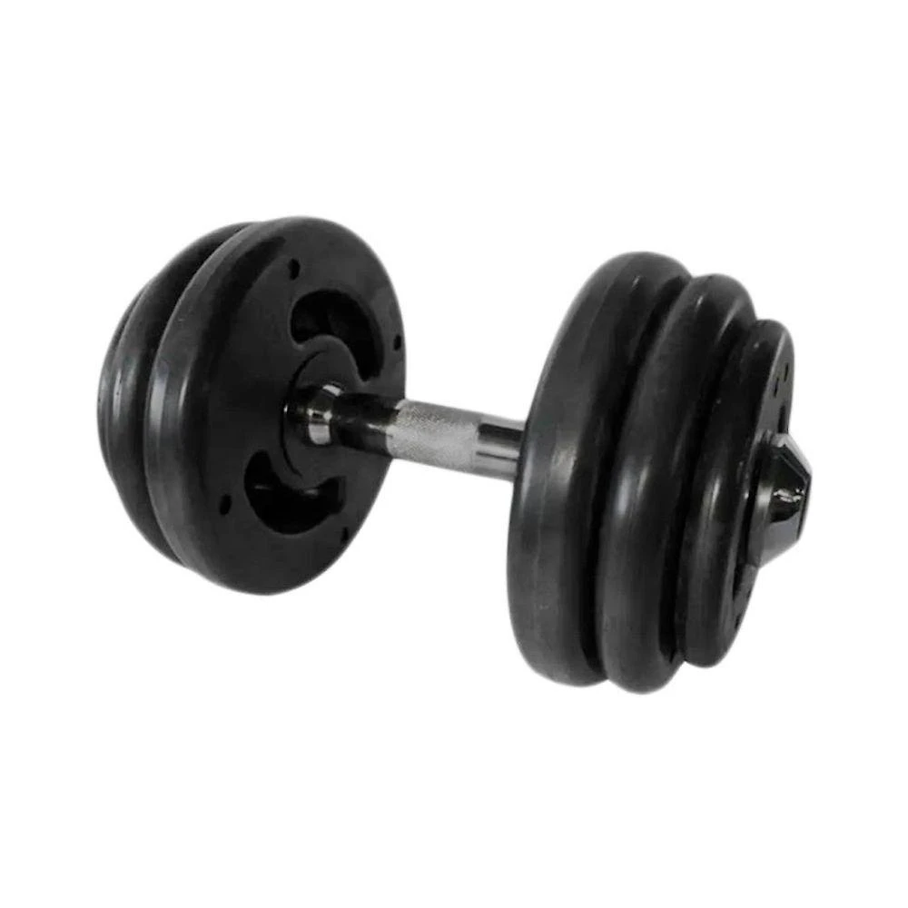 Dumbbell Injetado com Pegada Cromada 22kg para Academia e Treinos de Força Anilhas Fitness