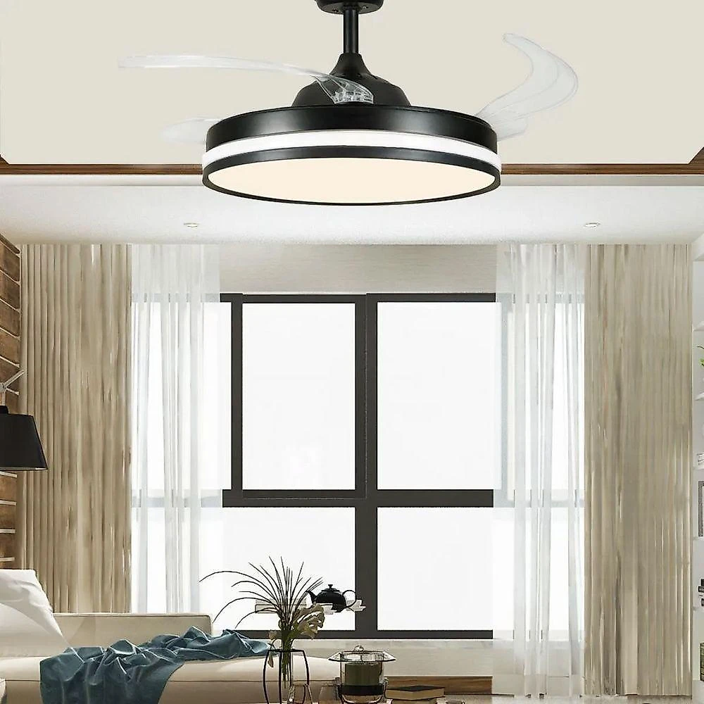 Ventilador de Teto com Luz LED AB Mídia 50W 120CM 4 Pás 6 Velocidades Branco FL03 Bivolt