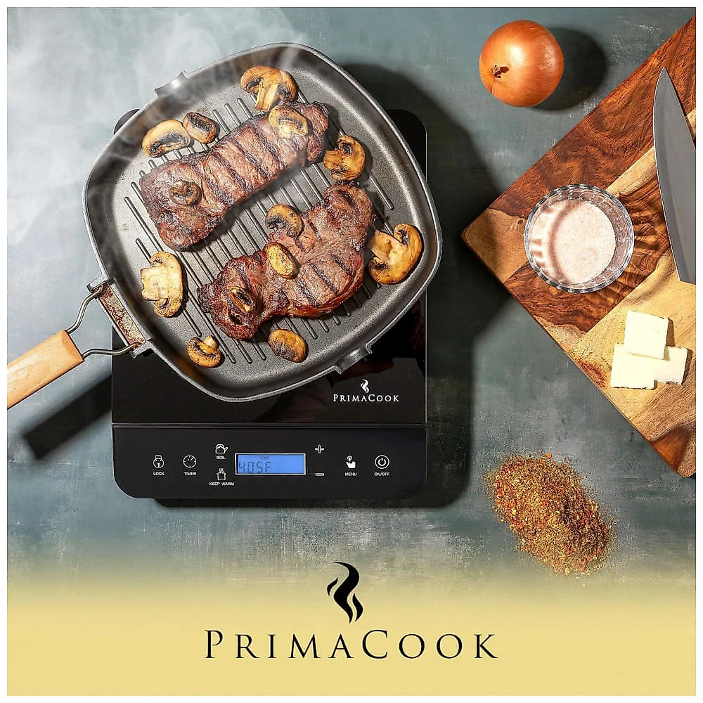 Cooktop de Indução Portátil PRIMACOOK Single Burner Preto - Aquecimento Rápido e Seguro para Culinária Gourmet