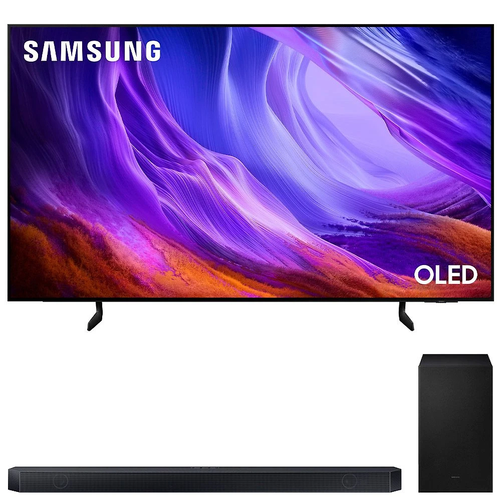 Smart TV 4K Samsung OLED 65" Polegadas + Soundbar Samsung Série Q com 3.1.2 canais HW-Q600H