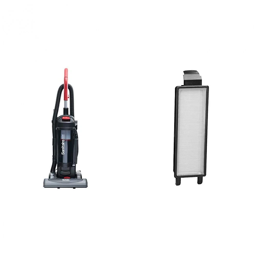 Aspirador de Pó Profissional com Fio, Filtro HEPA e Saco de 3L, 110V, Sanitaire SC5845D, Preto e Vermelho