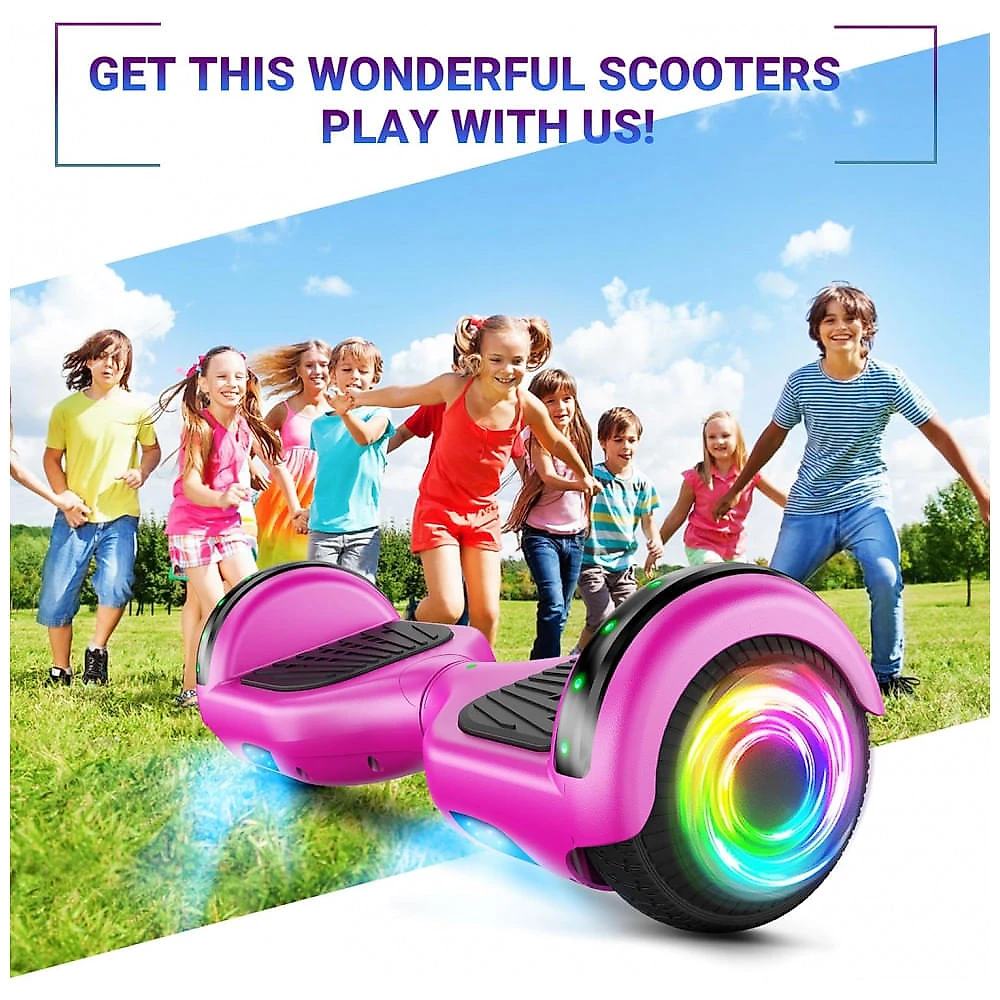 Hoverboard SISIGAD para Crianças de 6 a 12 Anos, com Alto-falante Bluetooth Integrado e Rodas com Luzes Coloridas de 6,5 Polegadas